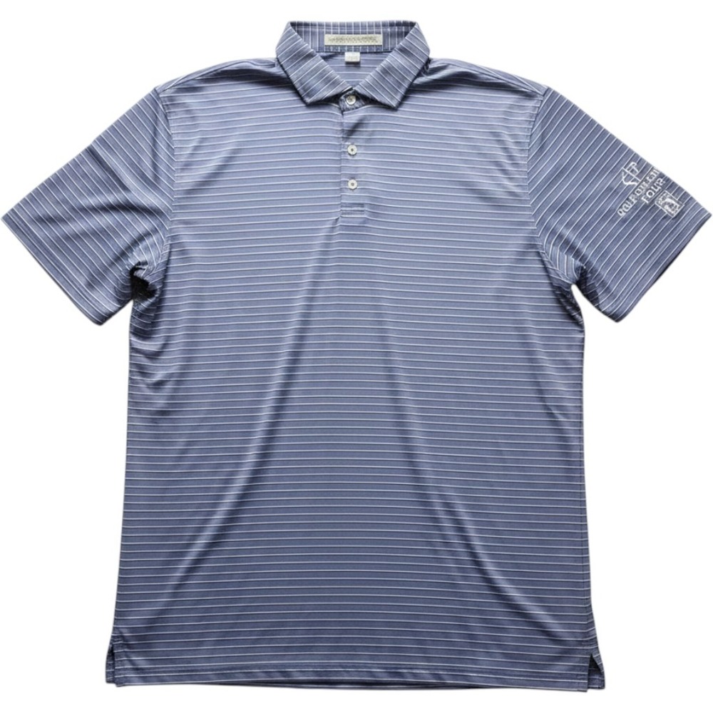 Korn Ferry Tour Shirt Polo Mens XL Blue Striped Golf PGA Holderness & Bourne
